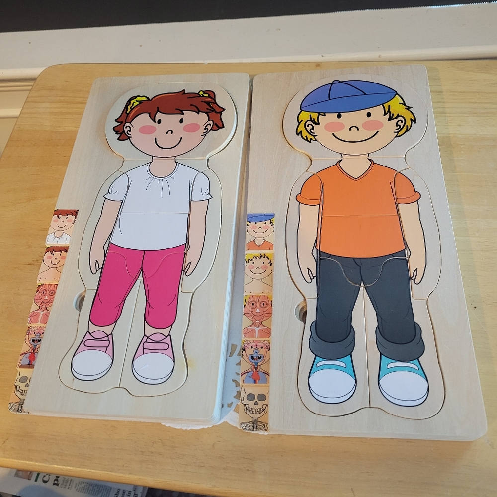 Boy & Girl Human Body Parts Layered Puzzle 5 Layers